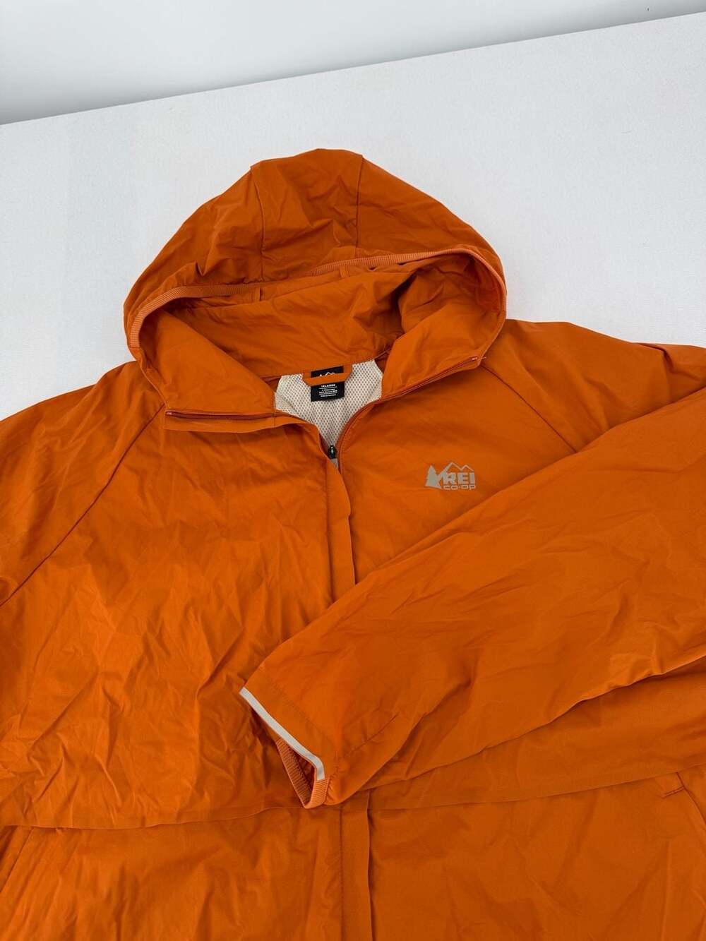 REI Co-op Windbreaker Jacket Size 1XLARGE Orange Hooded